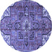 Round Persian Blue Traditional Rug, tr4250blu