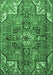Machine Washable Persian Emerald Green Traditional Area Rugs, wshtr4250emgrn