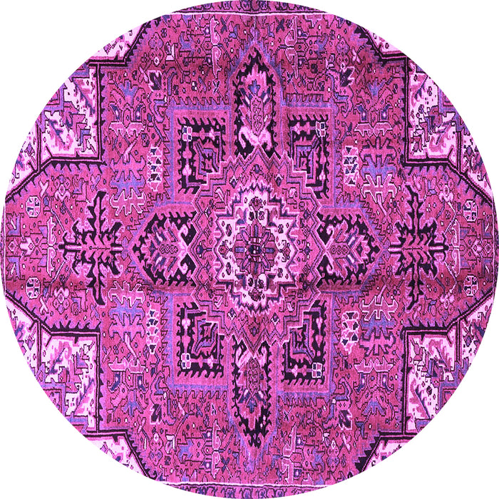 Round Machine Washable Persian Purple Traditional Area Rugs, wshtr4250pur