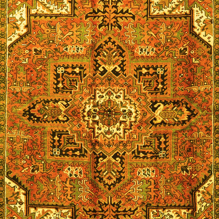 Machine Washable Persian Yellow Traditional Rug, wshtr4250yw