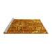 Sideview of Machine Washable Persian Yellow Traditional Rug, wshtr4250yw
