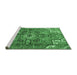 Sideview of Machine Washable Persian Emerald Green Traditional Area Rugs, wshtr4250emgrn