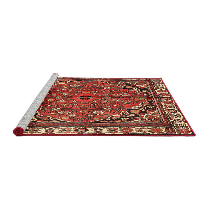 Sideview of Machine Washable Traditional Tomato Red Rug, wshtr4251