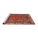 Sideview of Machine Washable Traditional Tomato Red Rug, wshtr4251