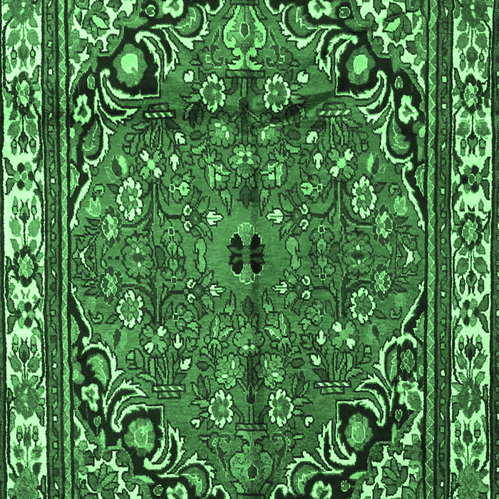 Machine Washable Persian Emerald Green Traditional Area Rugs, wshtr4251emgrn