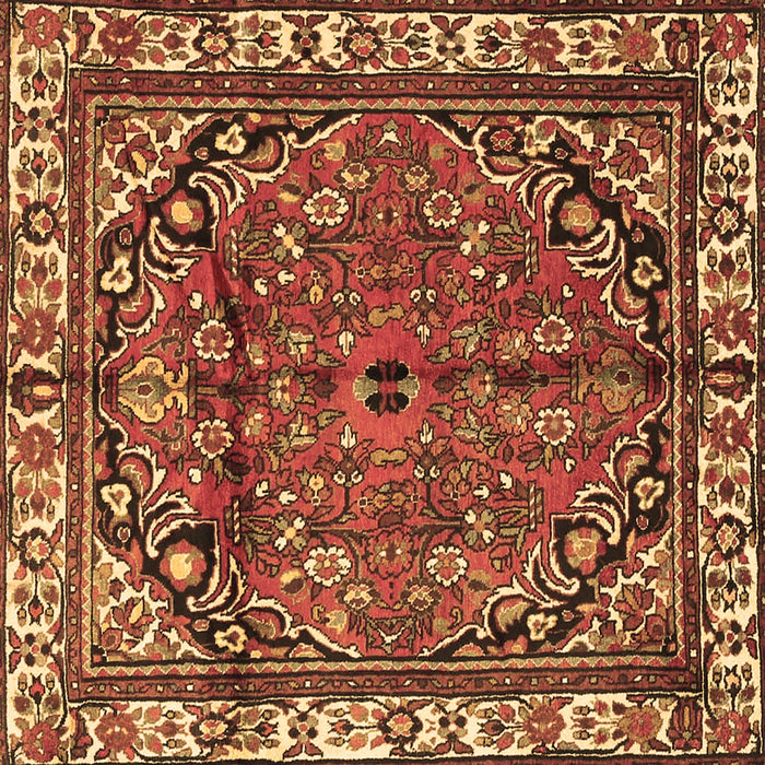 Square Machine Washable Persian Brown Traditional Rug, wshtr4251brn