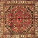 Square Machine Washable Persian Brown Traditional Rug, wshtr4251brn