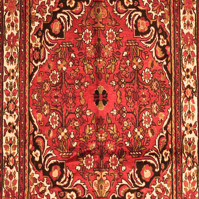 Serging Thickness of Machine Washable Persian Orange Traditional Area Rugs, wshtr4251org