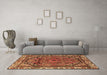 Machine Washable Persian Brown Traditional Rug in a Living Room,, wshtr4251brn