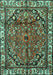 Machine Washable Persian Turquoise Traditional Area Rugs, wshtr4251turq