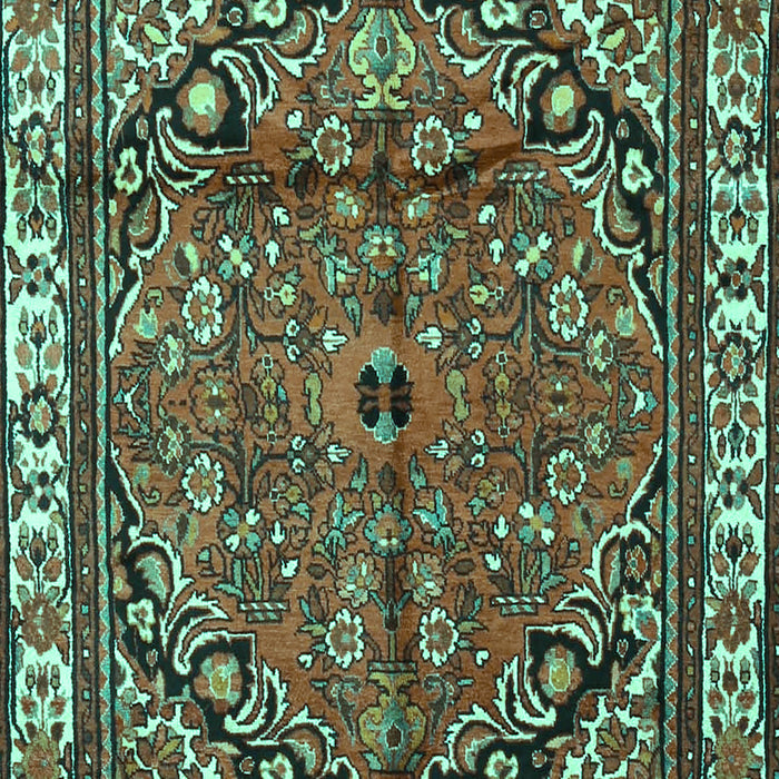 Machine Washable Persian Turquoise Traditional Area Rugs, wshtr4251turq