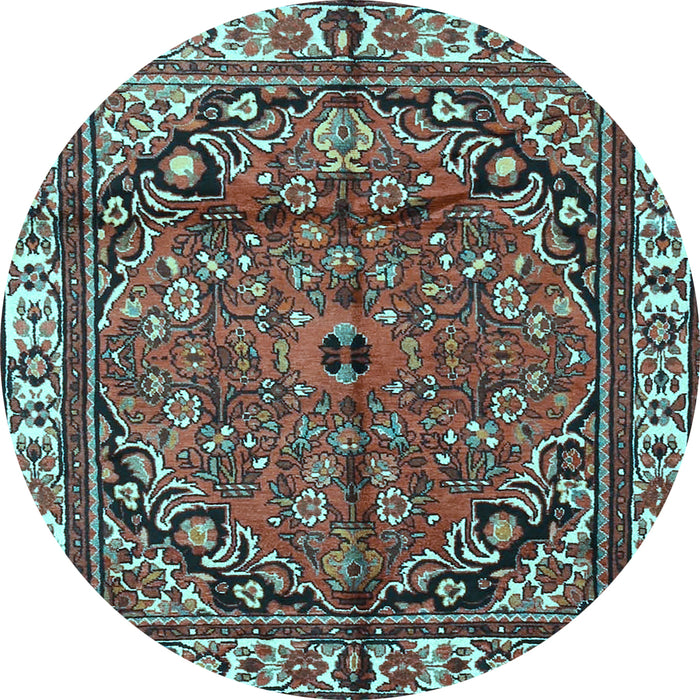Round Persian Light Blue Traditional Rug, tr4251lblu
