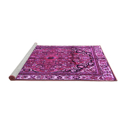 Sideview of Machine Washable Persian Purple Traditional Area Rugs, wshtr4251pur