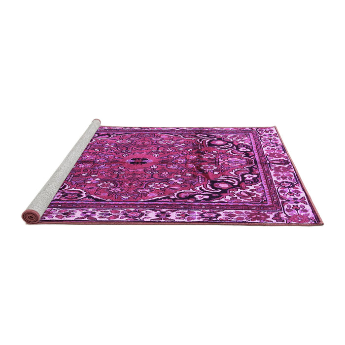 Sideview of Machine Washable Persian Purple Traditional Area Rugs, wshtr4251pur