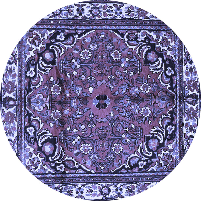 Round Persian Blue Traditional Rug, tr4251blu