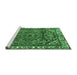 Sideview of Machine Washable Persian Emerald Green Traditional Area Rugs, wshtr4251emgrn