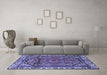 Machine Washable Persian Blue Traditional Rug in a Living Room, wshtr4251blu