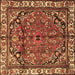 Square Persian Brown Traditional Rug, tr4251brn