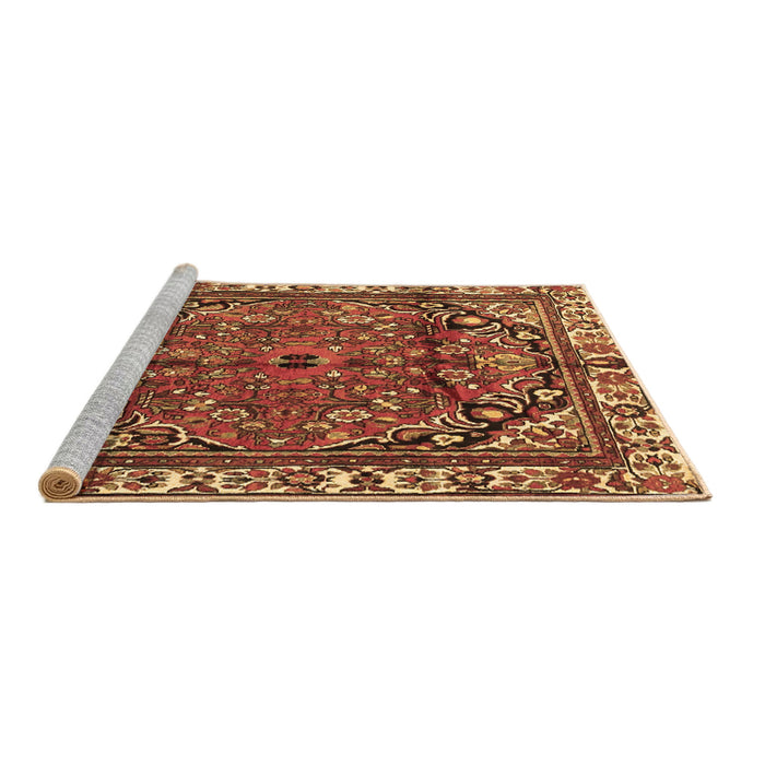 Sideview of Machine Washable Persian Brown Traditional Rug, wshtr4251brn