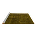 Sideview of Machine Washable Persian Yellow Traditional Rug, wshtr4252yw