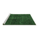 Sideview of Machine Washable Persian Emerald Green Traditional Area Rugs, wshtr4252emgrn