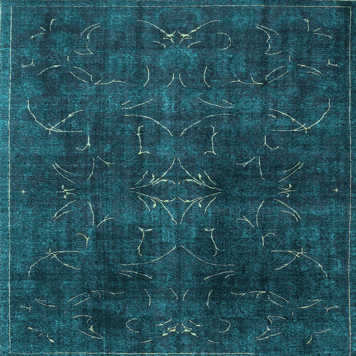 Square Machine Washable Persian Light Blue Traditional Rug, wshtr4252lblu