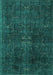 Machine Washable Persian Turquoise Traditional Area Rugs, wshtr4252turq