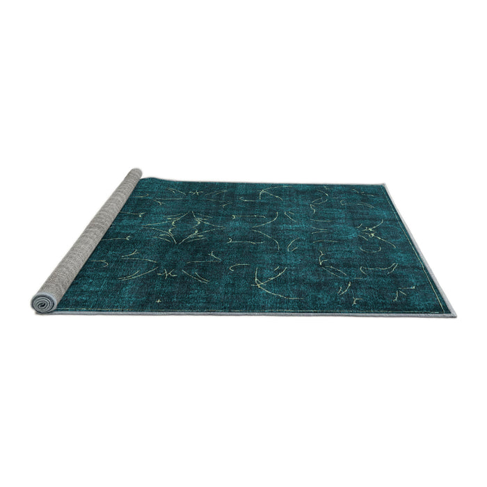Sideview of Machine Washable Persian Light Blue Traditional Rug, wshtr4252lblu