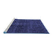 Sideview of Machine Washable Persian Blue Traditional Rug, wshtr4252blu