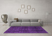 Machine Washable Persian Purple Traditional Area Rugs in a Living Room, wshtr4252pur