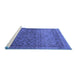 Sideview of Machine Washable Persian Blue Traditional Rug, wshtr4253blu