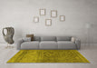 Machine Washable Persian Yellow Traditional Rug in a Living Room, wshtr4253yw