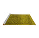 Sideview of Machine Washable Persian Yellow Traditional Rug, wshtr4253yw