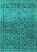 Machine Washable Persian Turquoise Traditional Area Rugs, wshtr4253turq