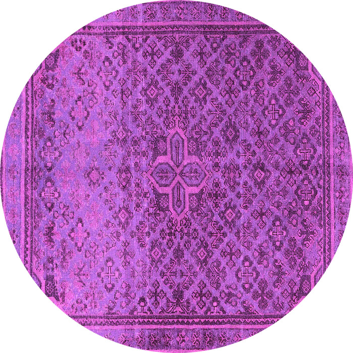 Round Machine Washable Persian Pink Traditional Rug, wshtr4253pnk