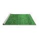 Sideview of Machine Washable Persian Emerald Green Traditional Area Rugs, wshtr4253emgrn