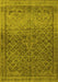 Machine Washable Persian Yellow Traditional Rug, wshtr4253yw