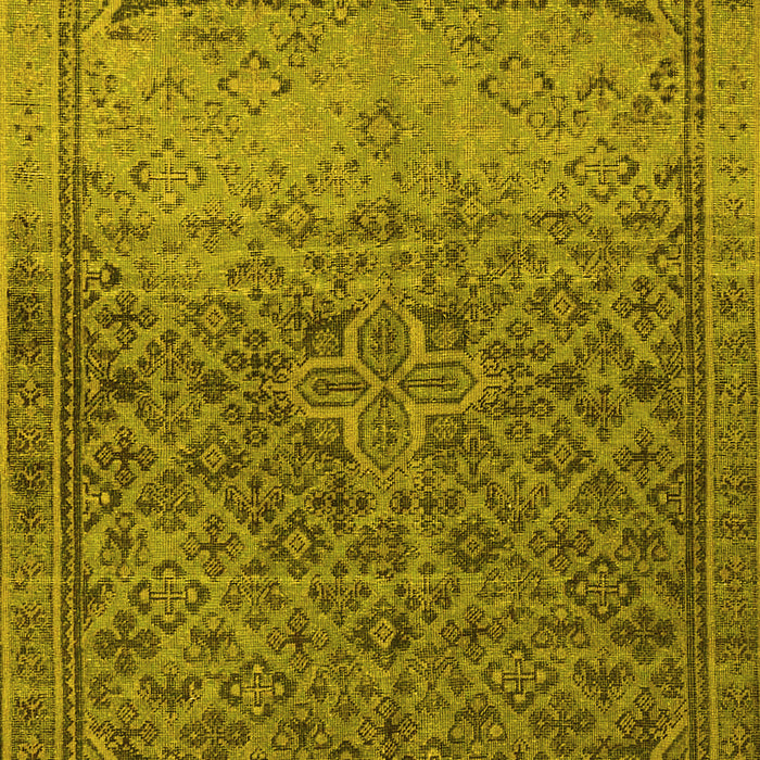 Machine Washable Persian Yellow Traditional Rug, wshtr4253yw