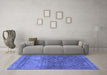 Machine Washable Persian Blue Traditional Rug in a Living Room, wshtr4253blu