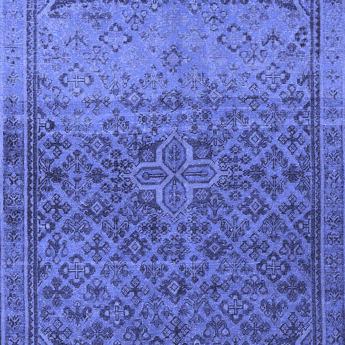 Machine Washable Persian Blue Traditional Rug, wshtr4253blu