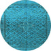 Round Persian Light Blue Traditional Rug, tr4253lblu