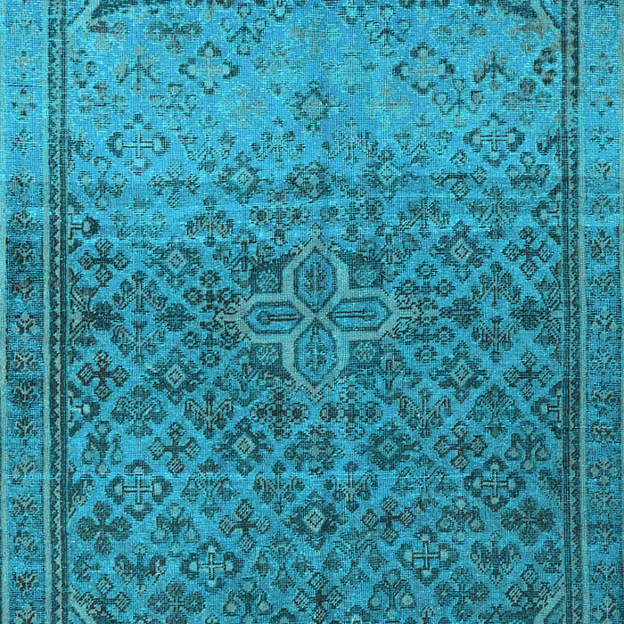 Machine Washable Persian Light Blue Traditional Rug, wshtr4253lblu