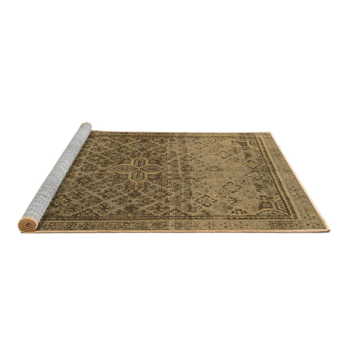 Sideview of Machine Washable Persian Brown Traditional Rug, wshtr4253brn