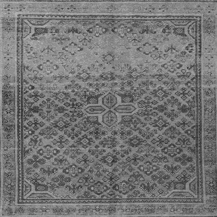 Round Machine Washable Persian Gray Traditional Rug, wshtr4253gry