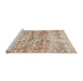 Sideview of Machine Washable Traditional Deep Peach Orange Rug, wshtr4254