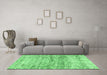 Machine Washable Persian Emerald Green Traditional Area Rugs in a Living Room,, wshtr4254emgrn