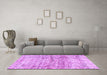 Machine Washable Persian Purple Traditional Area Rugs in a Living Room, wshtr4254pur