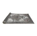 Sideview of Traditional Dark Gray Persian Rug, tr4255