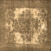 Square Persian Brown Traditional Rug, tr4255brn