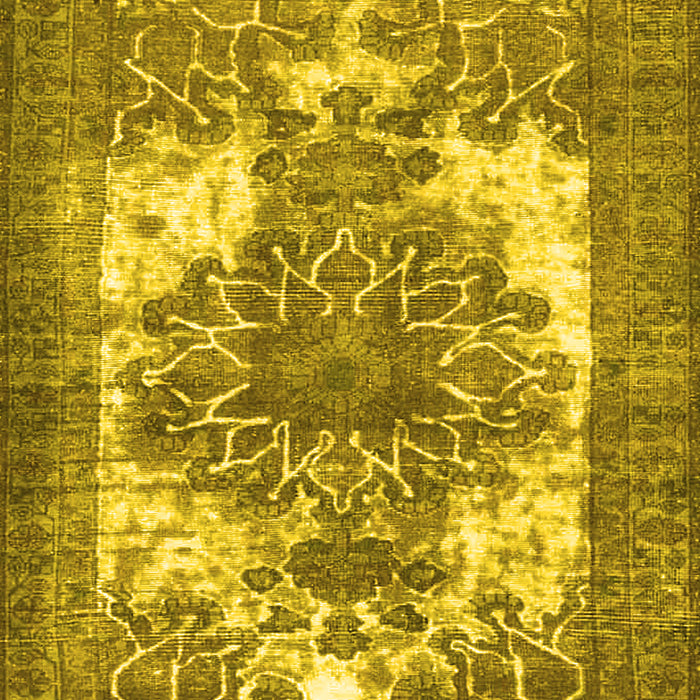 Machine Washable Persian Yellow Traditional Rug, wshtr4255yw